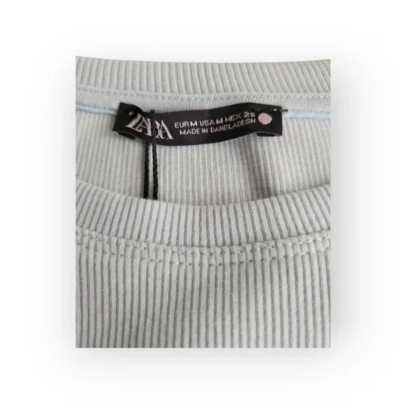 Zara sleeveless baby blue ruffled-sleeve Spring top size M NWT Sabrina Carpenter - Picture 10 of 13